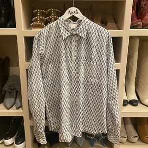 Cotton Boyfriend Button Down Blouse by Kerry Cassill.